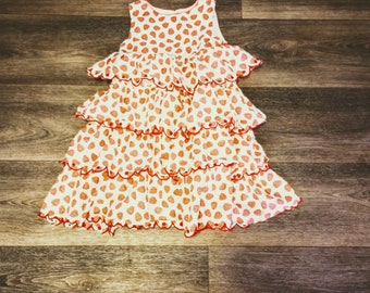 Robe fraise à volants et à volants Mini Boden Girls 5t 5a Printemps Été Fruit