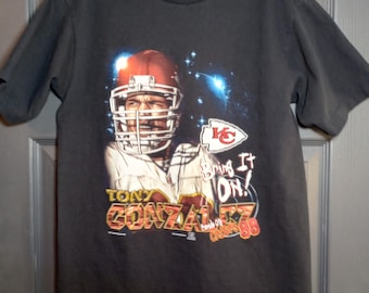 Kansas City Chiefs Tony Gonzalez 88 NFL Throwback T-shirt VTG Lee Sports Youth