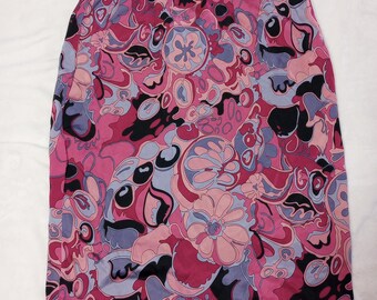 Tahari Arthur S Levine Vibrant Mod Disco  Geometric Art Festival Pencil Skirt 10