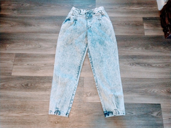 Vintage Acid Washed Jeans High Waisted Retro Gen Z 80s