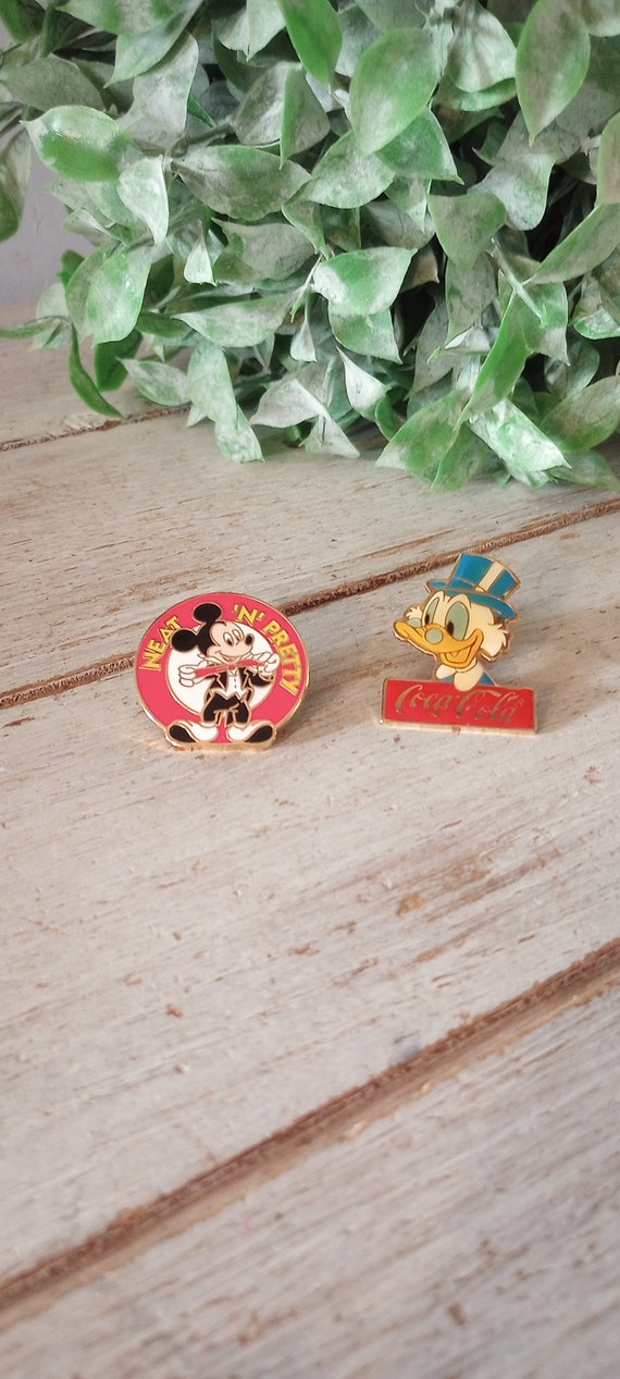 Vintage Disney Lapel Pin flare brooch lot 2 Donald