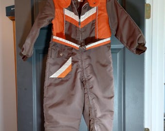 Vintage Sears Insulated Ski Snow Suit Jumpsuit Blue Large Size 44R