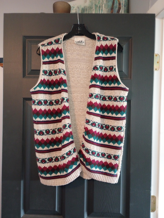 Northern Reflections Argyle Fair Isle Wool Blend Vest Western Gorpcore Aesthetic
