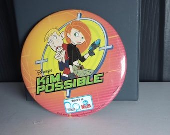 Disney's Kim Possible Promotional Pinback Button Lapel Pin ABC Kids Cartoon y2k 3"