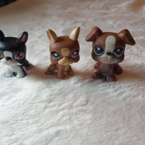 Littlest Pet Shop 63 Boston Terrier 1789 Boxer Dog 83 LPS Hasbro Miniaturas Y2k