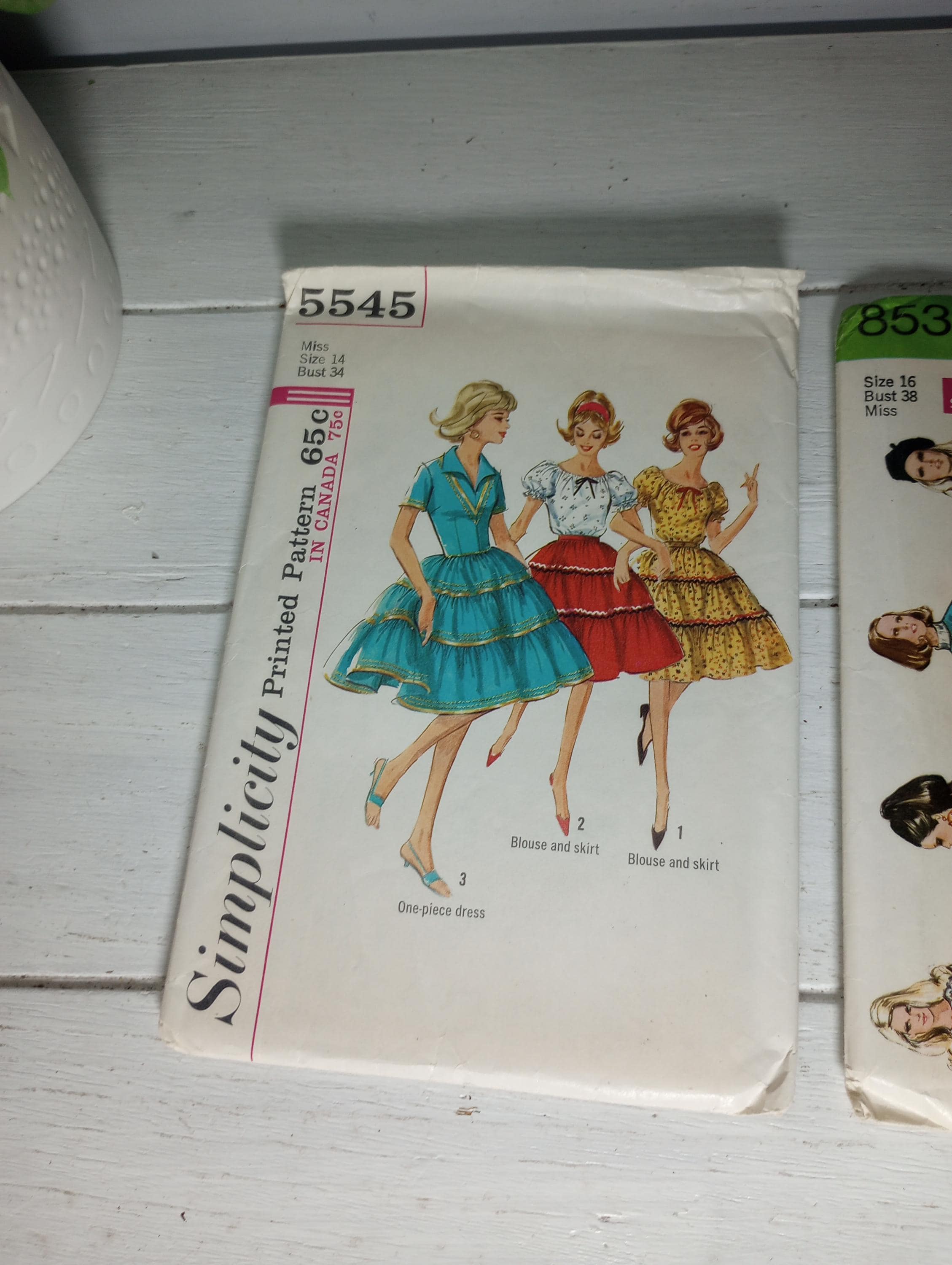 Vintage 60s Simplicity Sewing Patterns Used Complete 5545 8533 MOD ...