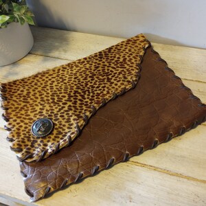ウエスタンカウガール本革牛革エンベロープクラッチサッチェルウォレットバッグケース