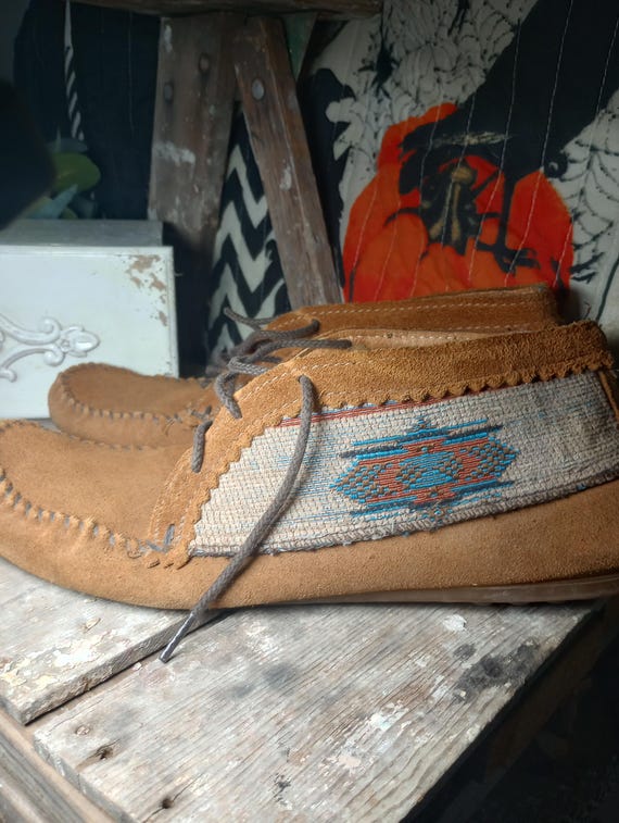 Minnetonka Suede Moccasins El Paso Southwest Ankle Booties Native