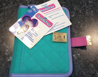 Vintage 90s deadstock Mead Sassafras Planner Green Purple Unused Insert nwt Y2K