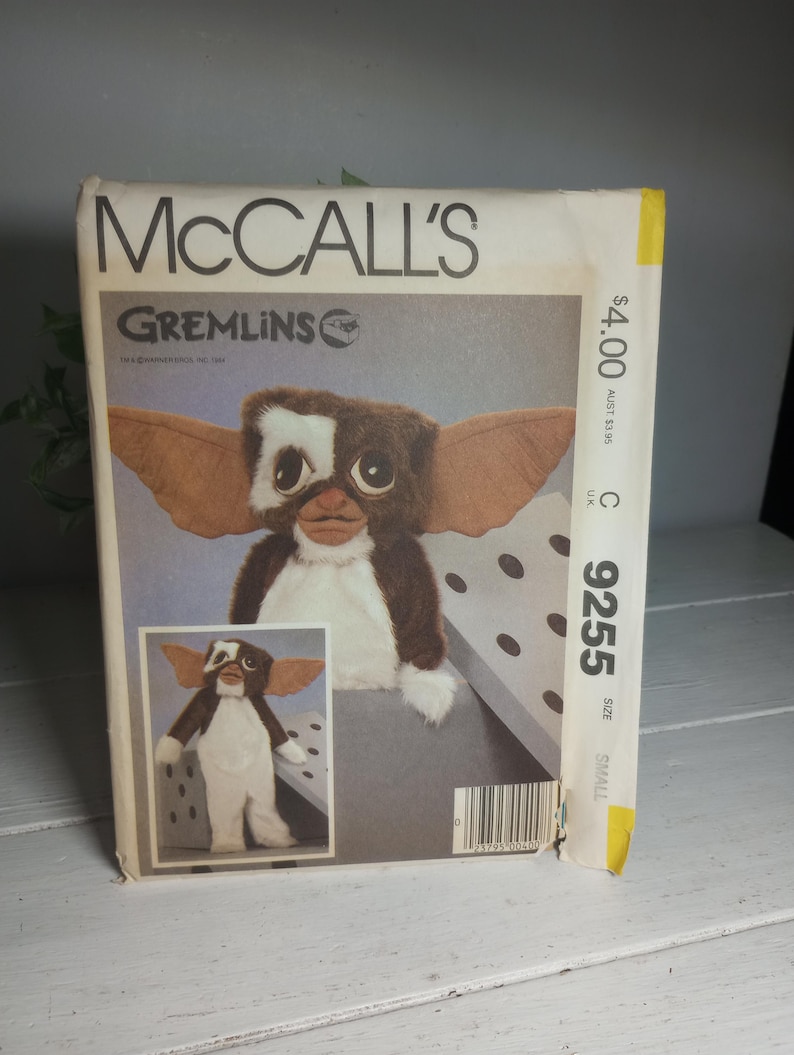 Vintage Mccall's Sewing Pattern Gremlins Gizmo Costume 9255 Used ...