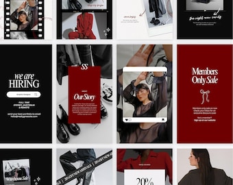 Instagram Story Templates | Set of 20 | Canva Template | e-commerce | Aesthetic IG Story | Fashion Instagram Stories Template