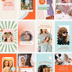 Bold Instagram Reel Cover & Story Templates | Set of 15 | Canva Template and PSD Photoshop File | INSTANT DOWNLOAD