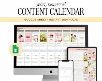 Social Media Content Calendar Template | Google Sheets Planner (Digital Download)