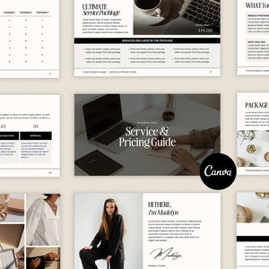 Guia de serviços e preços | Lista de Preços | Modelo Canva | Modelo de folheto do cliente | Modelo Canva | Pequenas Empresas | Gerente de mídia social