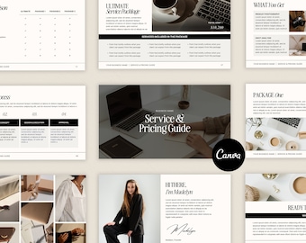 Services & Pricing Guide  | Price List | Canva Template | Client Brochure Template | Canva Template | Small Business | Social Media Manager