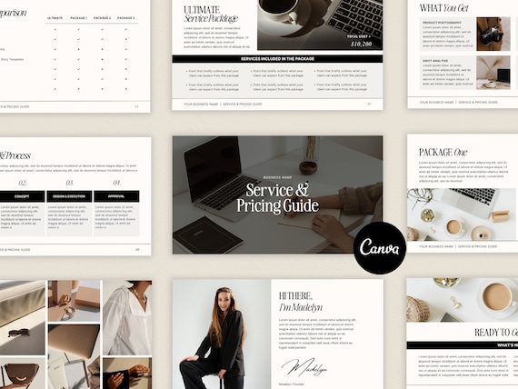 Services & Pricing Guide  | Price List | Canva Template | Client Brochure Template | Canva Template | Small Business | Social Media Manager