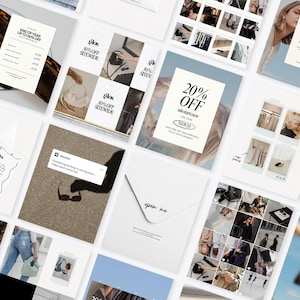 K&ouml;nnte beinhalten: Eine Collage von Bildern, die einen Sale auf Kleidung und Accessoires bewerben. Die Bilder zeigen eine Vielzahl von Artikeln, darunter Sonnenbrillen, H&uuml;te, Taschen und Kleidung. Der Text auf den Bildern lautet "30% Rabatt auf alles", "20% Rabatt" und "Kostenloser Versand".