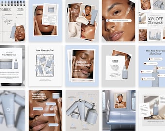 Instagram Post Templates Set of 20 | Beauty Skincare Theme (Canva, PSD)