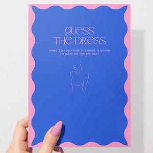 Guess The Dress Game | Hens & Bridal Shower Party Game | Bachelorette | Editable Colours | Instant Download | Wavy Border | 301
