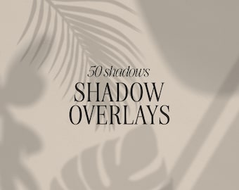 Shadow Overlay Clip Art PNG Files Set of 50 | Palm Leaf | Greenery | Floral | Photography | Creative Mock Ups