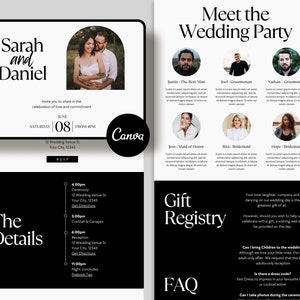 Minimalist Wedding Website Template: Digital Invitation & RSVP (Canva Editable, PDF Guide)