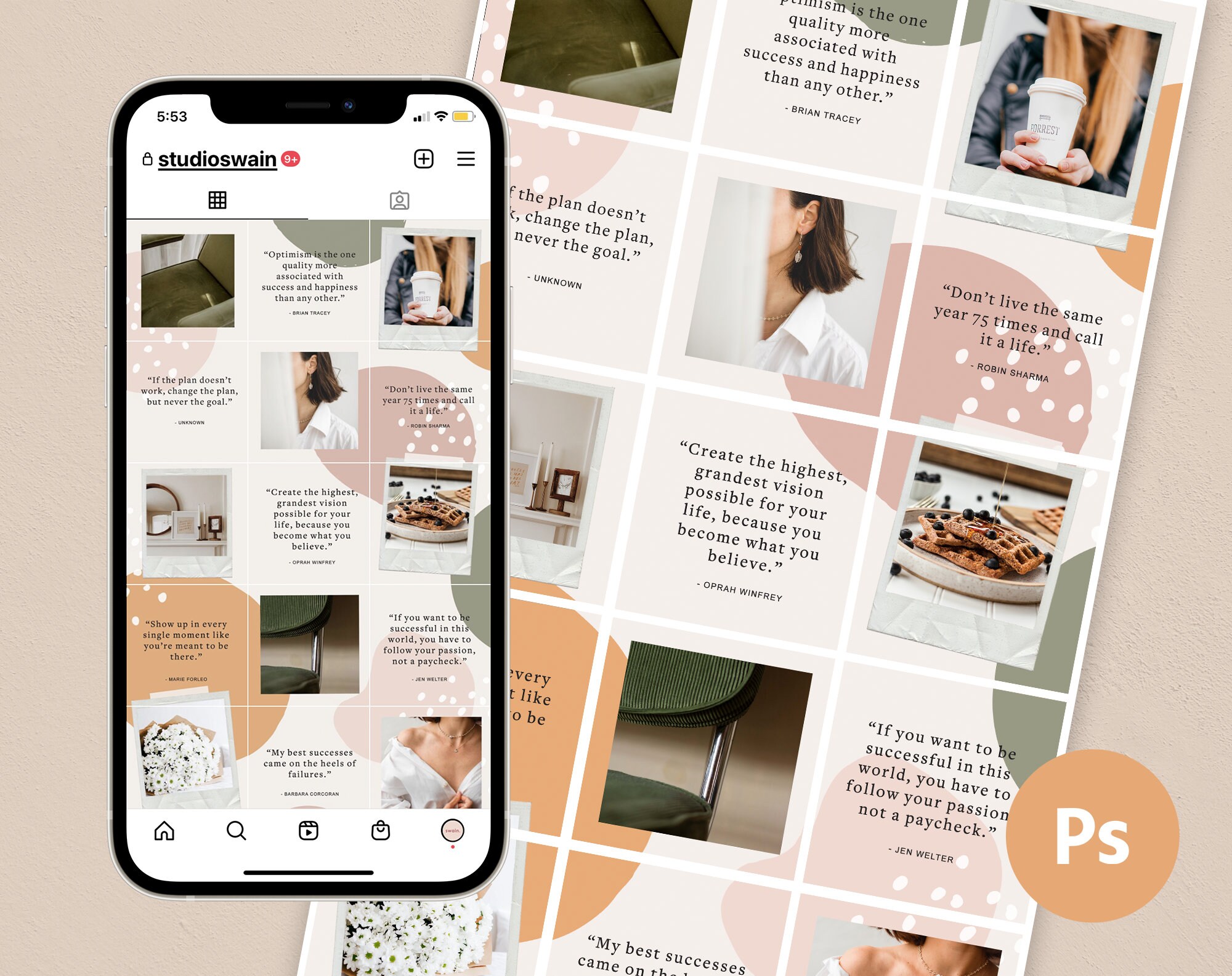 Instagram Puzzle Grid Template PSD Photoshop Files - Etsy