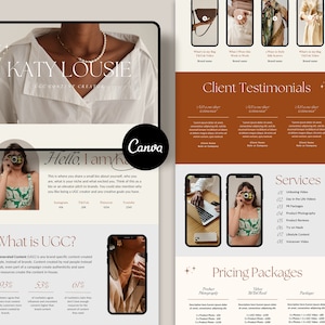 UGC Portfolio Template: Canva Media Kit & Website (PDF Download)