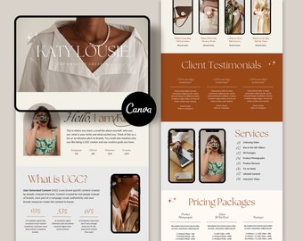 Modèle de portfolio CGU : kit média et site Web Canva (téléchargement PDF)