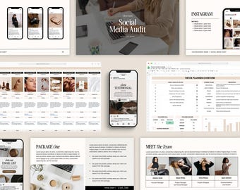 Social Media Manager Kit | Canva and Google Sheet Bundle | Content Planner | Service Guide