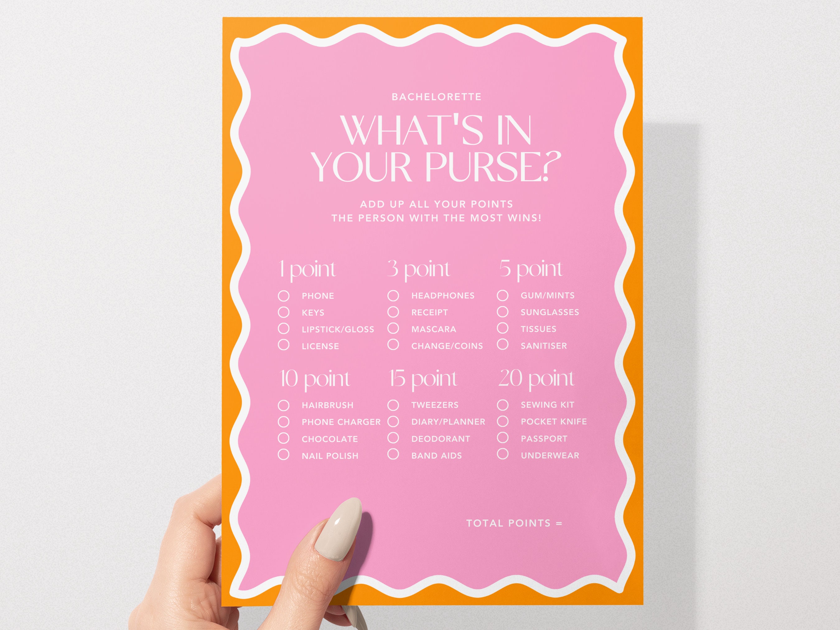 What's in your purse game, printable card - My Party Design