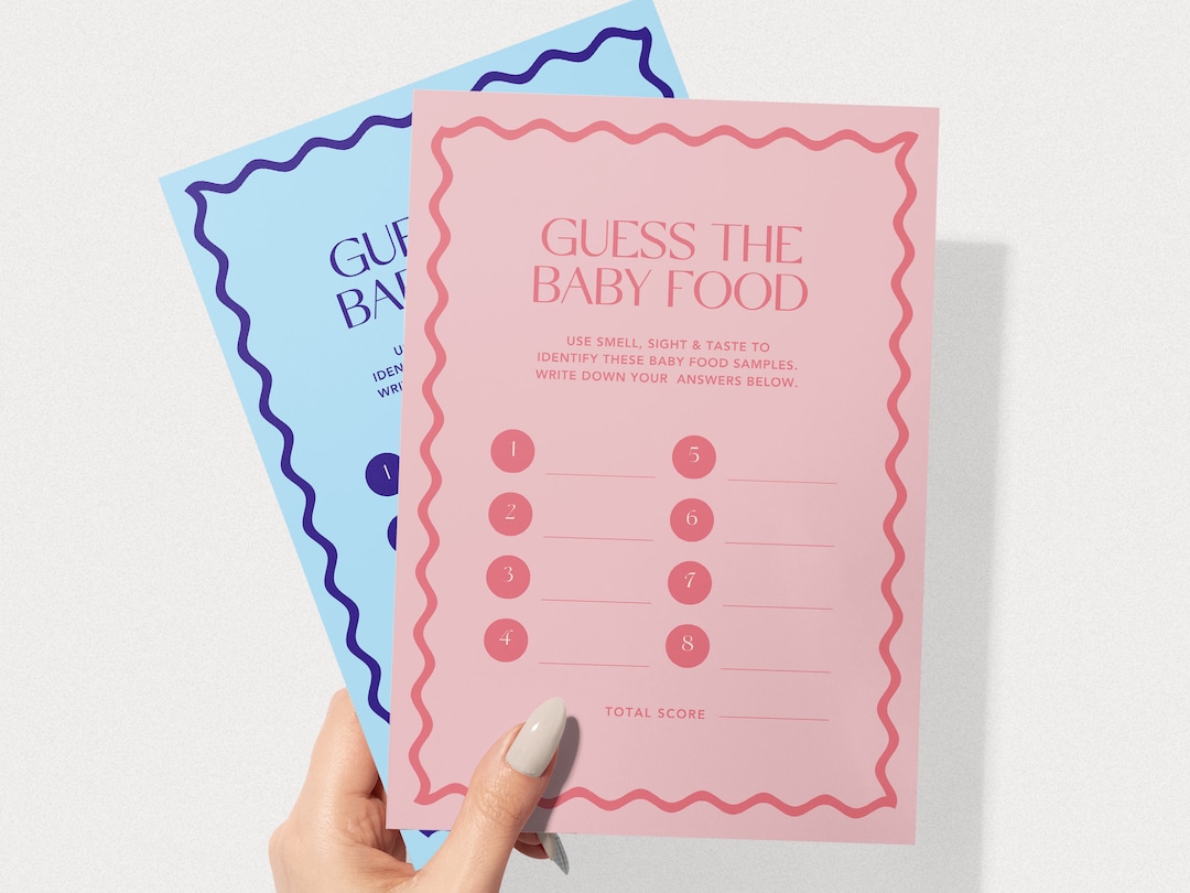 Guess the Baby Food Baby Shower Game Modern Baby Shower Games Instant