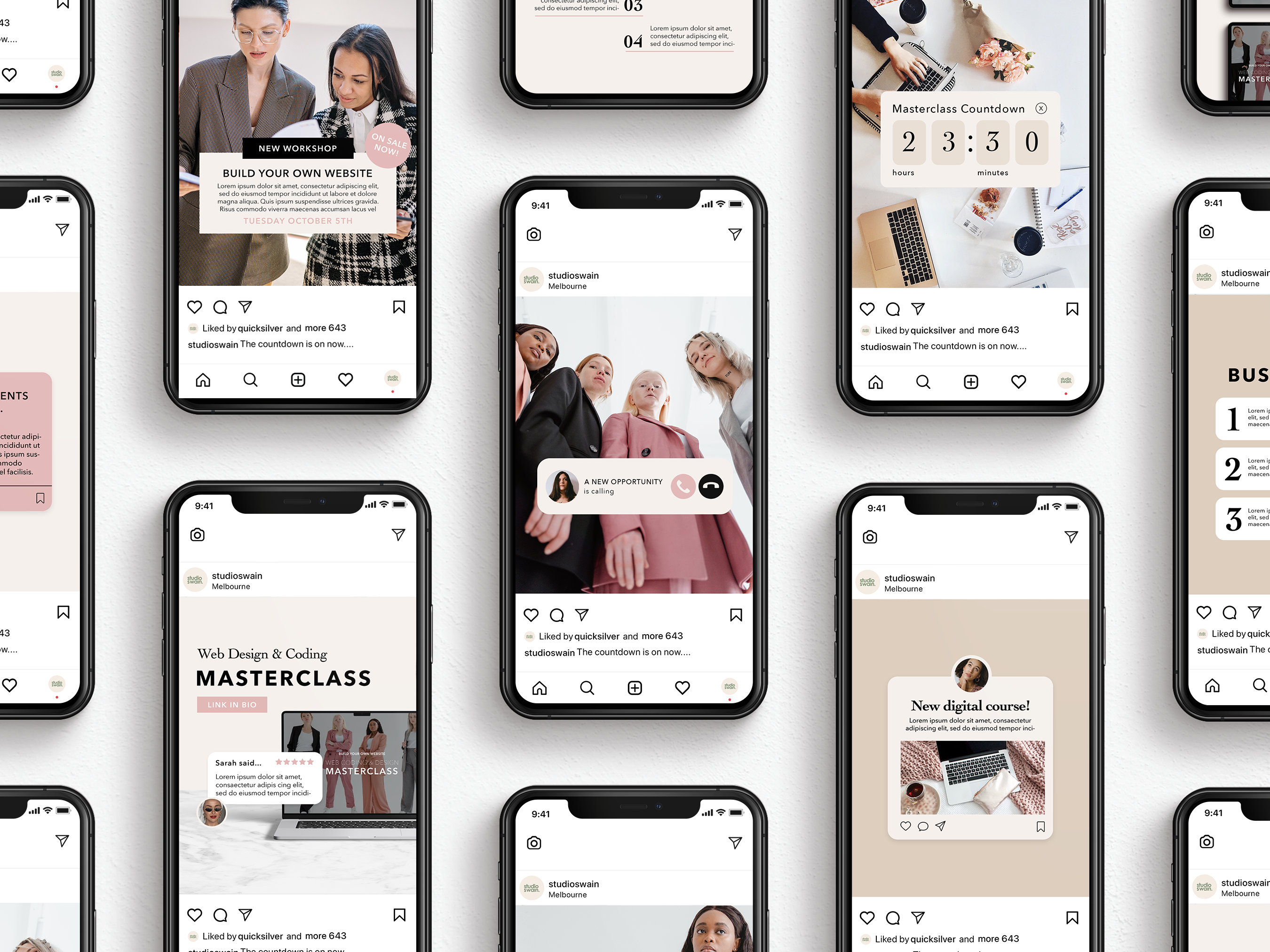 Instagram Coach Post Templates Set of 35 Service & Social Media Manager ...