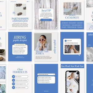 Instagram Social Media Manager Agency Post Templates | Set of 15 | Canva & PSD Photoshop File | INSTANT DOWNLOAD | Small Business Instagram
