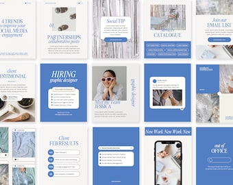 Instagram Social Media Manager Agency Post Templates | Set of 15 | Canva & PSD Photoshop File | INSTANT DOWNLOAD | Small Business Instagram