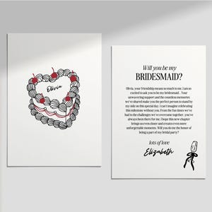 de proposition de demoiselle d'honneur | Carte photo imprimable de style "Serez-vous ma demoiselle d'honneur" | Modèle de toile modifiable | 201