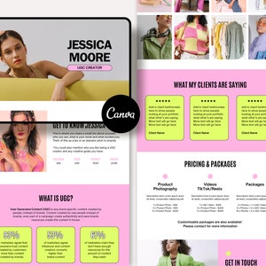 Modern Colourful UGC Portfolio | UGC Template & Media Kit | Media Kit | Portfolio Template | UGC Website | Canva Website