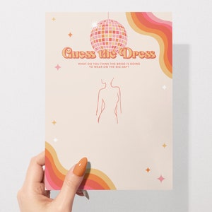 Guess the Dress | Modern Hens & Bridal Shower Party Game | Bachelorette | The Last Disco | Instant Download | Print at Home