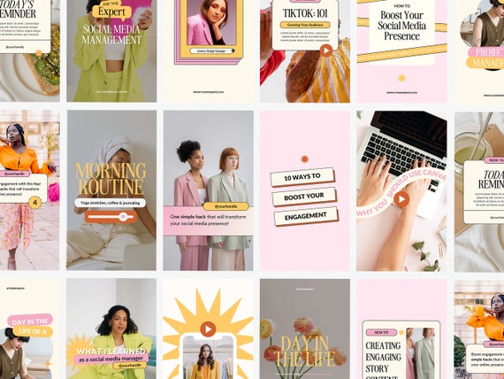 Bold Instagram Reel Cover & Story Templates | Set of 15 | Canva Template | e-commerce | Social Media Manager