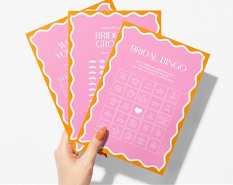 Modern Hens & Bridal Shower Party Games | Bachelorette Party | Wavy Border | 8 Game Bundle | Instant Download | Print at Home