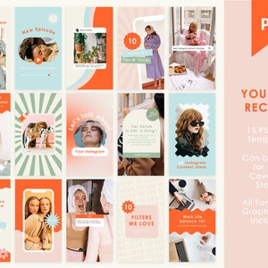 Bold Instagram Reel Cover & Story Templates Set of 15 PSD - Etsy