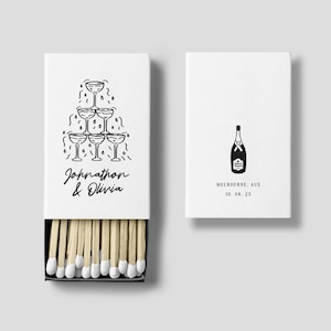 Matchbook Favor Templates | Personalized Matches | Custom Wedding Party Favor | Canva Template | Handdrawn Design | 201