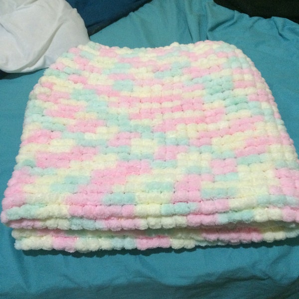 Pom Pom Baby Blanket Knitting Pattern *DIGITAL DOWNLOAD*