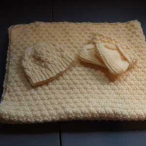 Diamond Baby Set with Blanket, Beanie and Booties Knitting Pattern *DIGITAL DOWNLOAD*