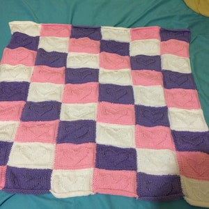 Cute Heart Engraved Patch Baby Blanket Knitting Pattern *DIGITAL DOWNLOAD*