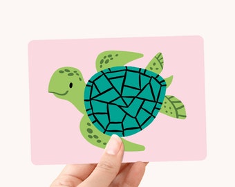 Carte Postale Tortue - Carte Postale Créatures Marines