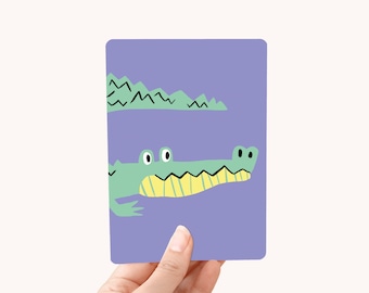 Postcard A6 Crocodile - Greeting Card for kids with cute alligator