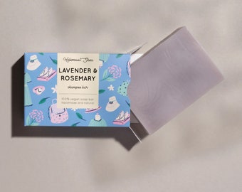 Lavender and Rosemary shampoo bar - Vegan hairsoap - Handmade soap, 100% natural!