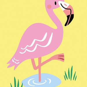 Postcard A6 Flamingo Greeting Card for kids image 2