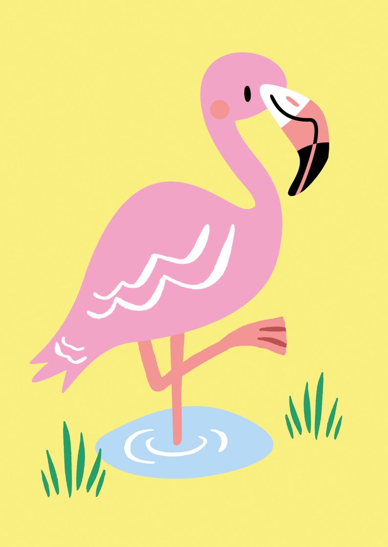 Postcard A6 Flamingo Greeting Card for kids image 2