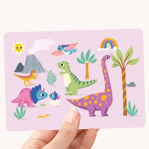 Karte Dinoland - Dinosaurier-Illustrationspostkarte - Postkarte für Kinder